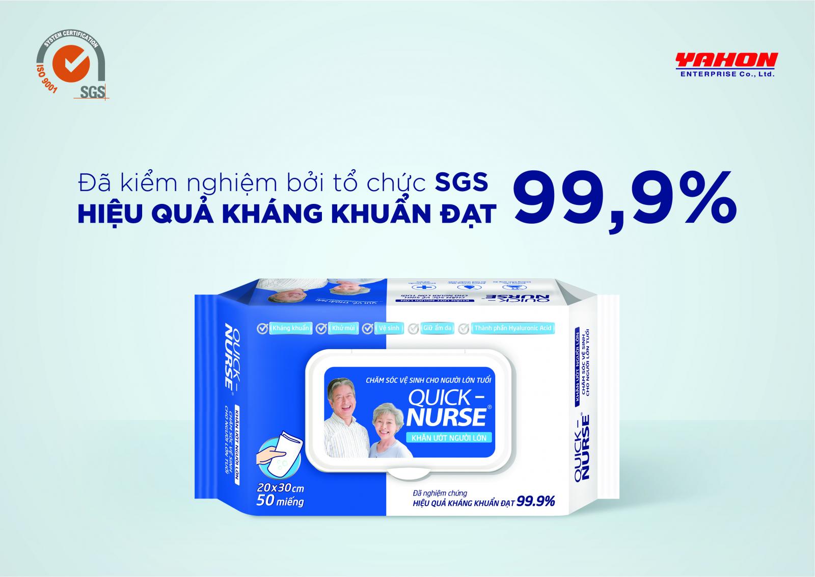 Khăn ướt vệ sinh chuyên dụng Quick-Nurse dành cho người lớn tuổi hoặc người bệnh.
