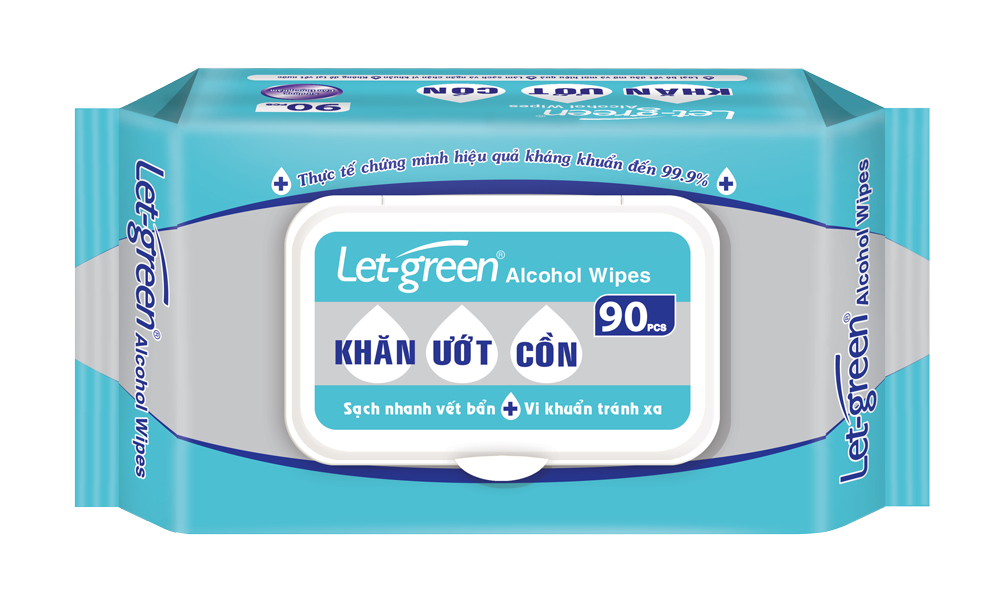 Let-Green Alcohol Wet Wipes 90pcs