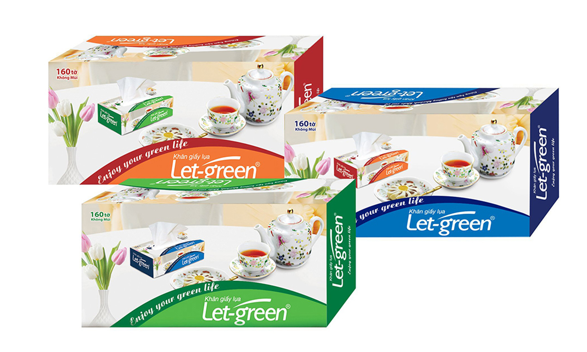 Let-green facial tissues box 160pcs