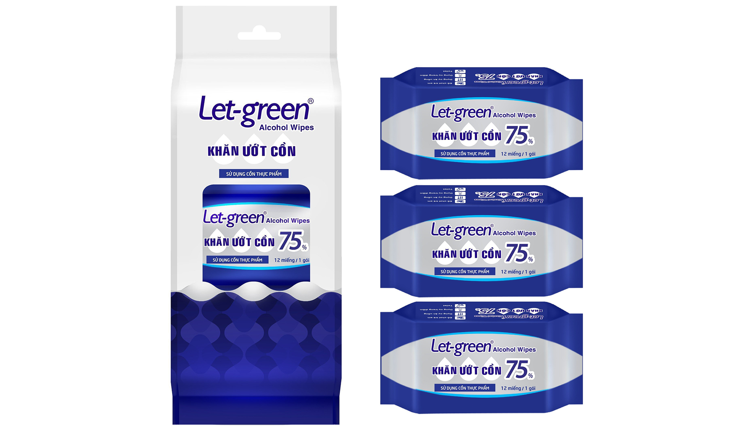 Let-green Mini Alcohol Wet Wipes 12pcs