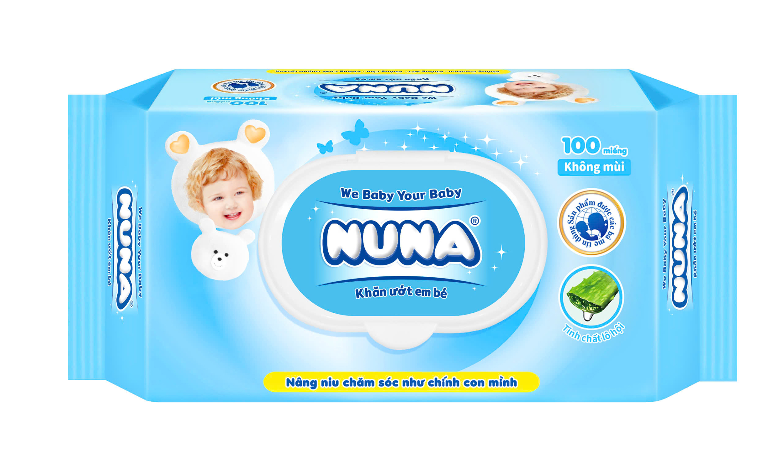 Khăn Ướt Em Bé Nuna 100 Miếng - Không Mùi