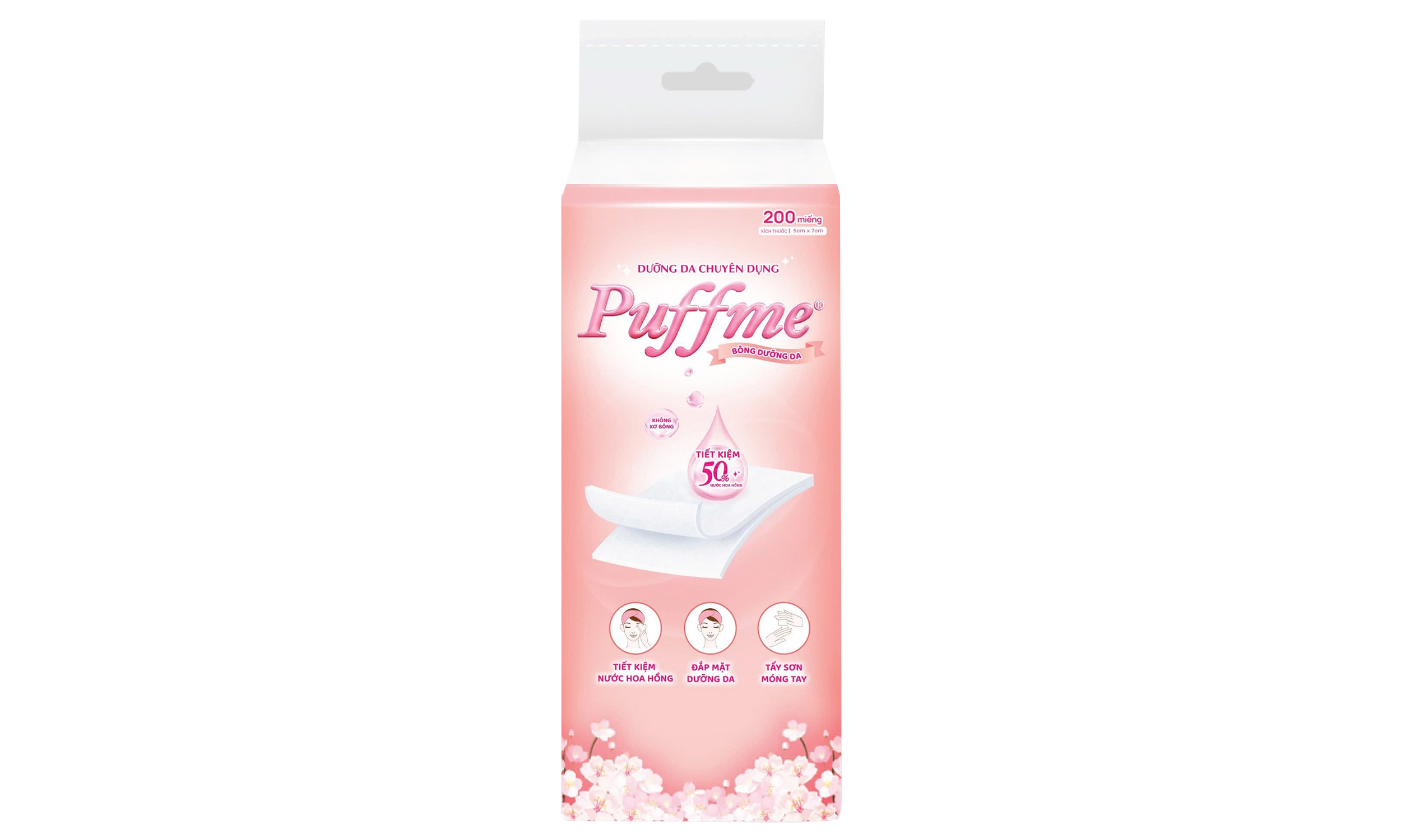 Bông dưỡng da Puffme Airlaid 200 miếng