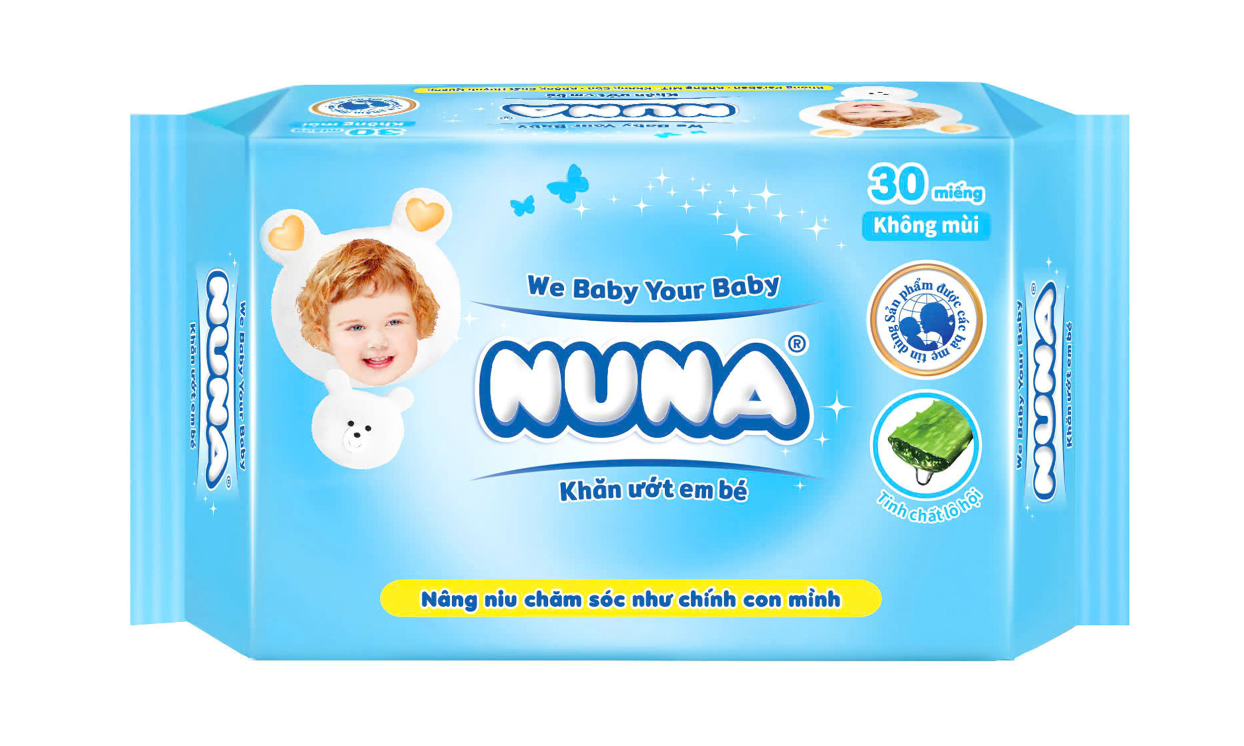 Khăn Ướt Em Bé Nuna 30 Miếng - Không Mùi