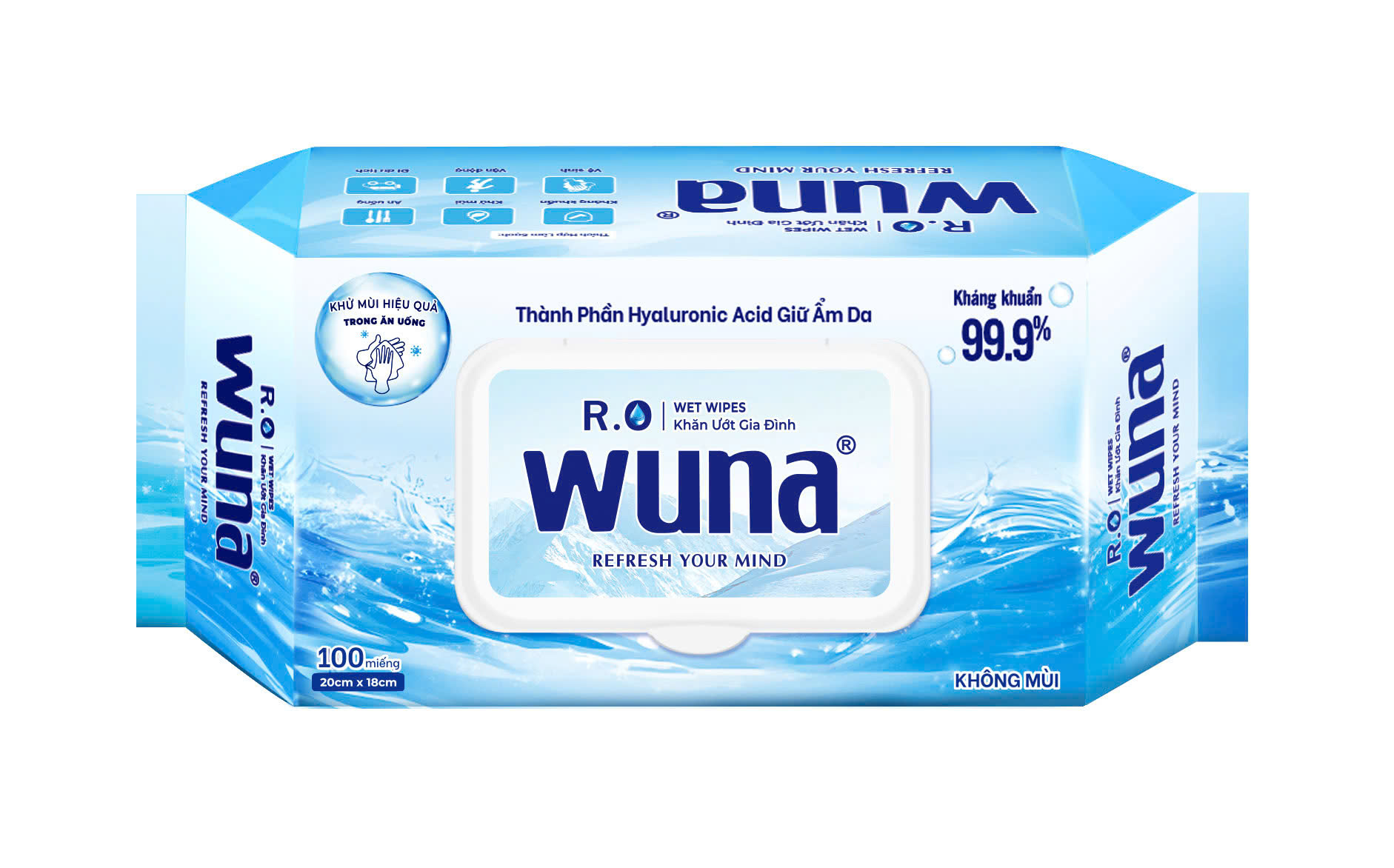 Khăn Ướt Gia Đình Wuna 100 miếng