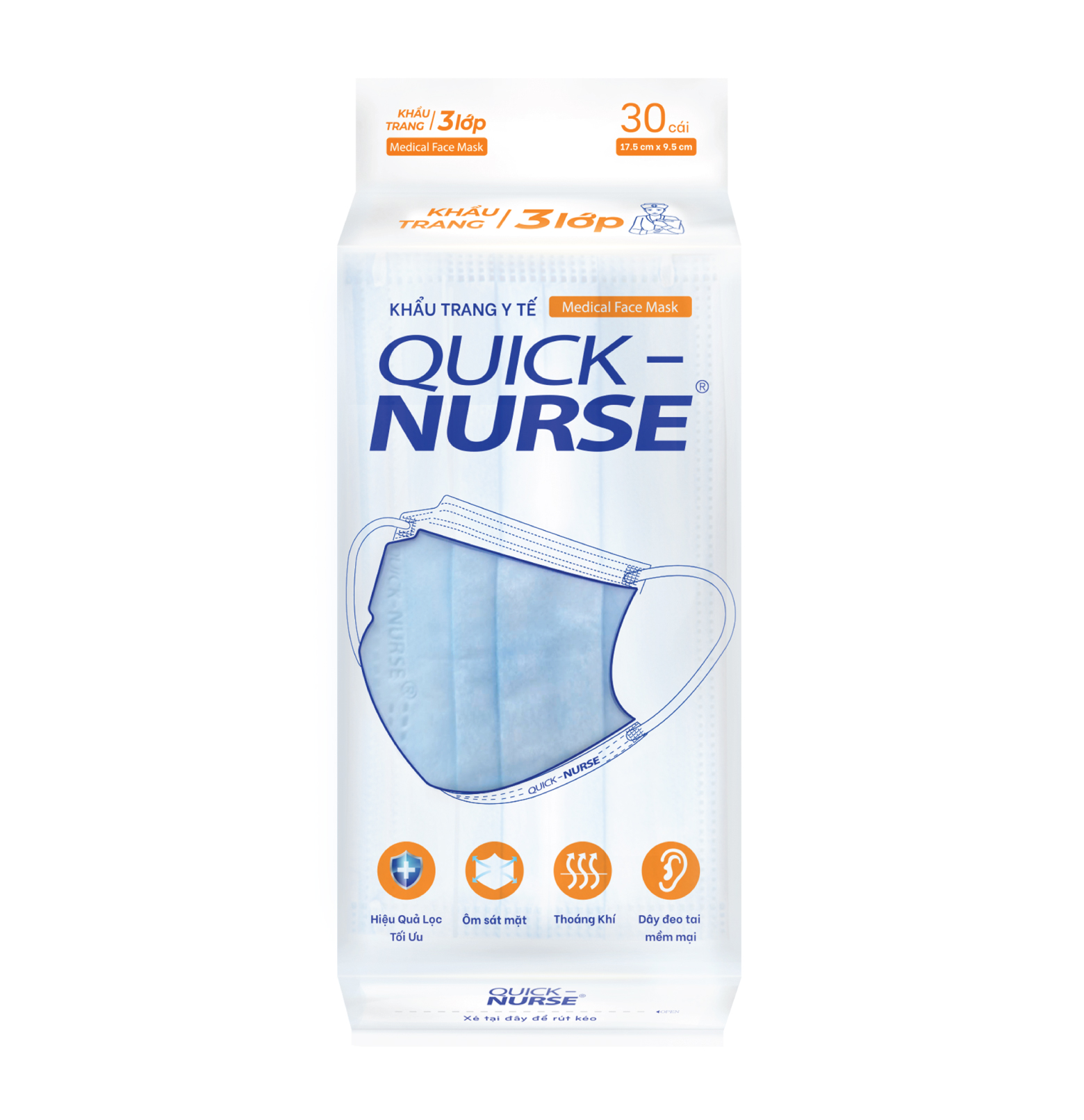 KHẨU TRANG Y TẾ QUICK-NURSE 3 LỚP