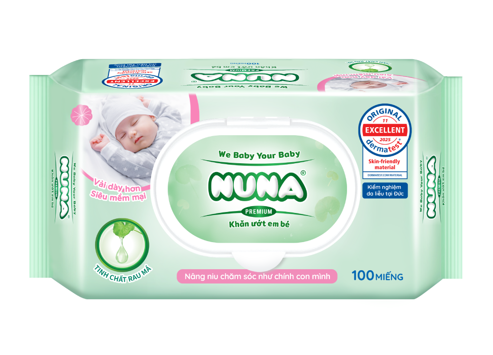 Nuna Baby Wet Wipes with Centella Asiatica Extract 100 Pcs