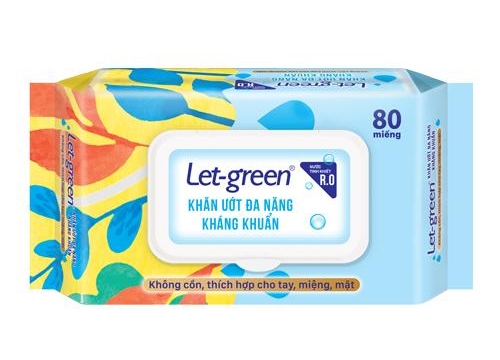Let-Green antibacterial multifunctional wet wipes 80pcs-uncented