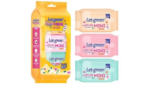 Let-green Mini wet wipes 12 pieces